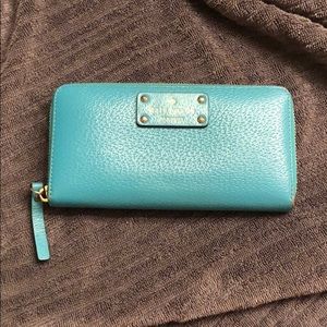 Turquoise Kate spade large wallet
